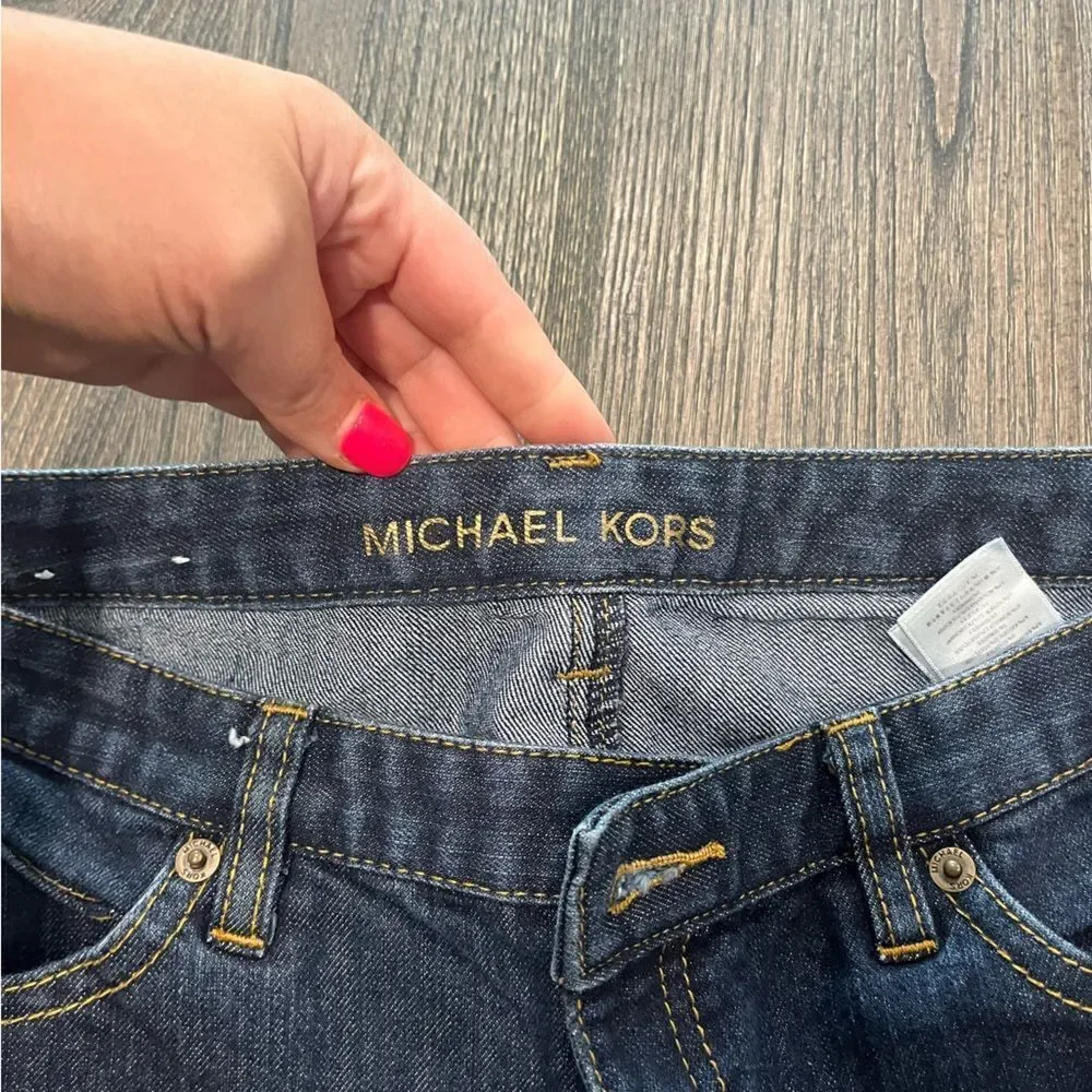 Michael Kors Dark Wash Denim Jeans Flare Leg Size 8